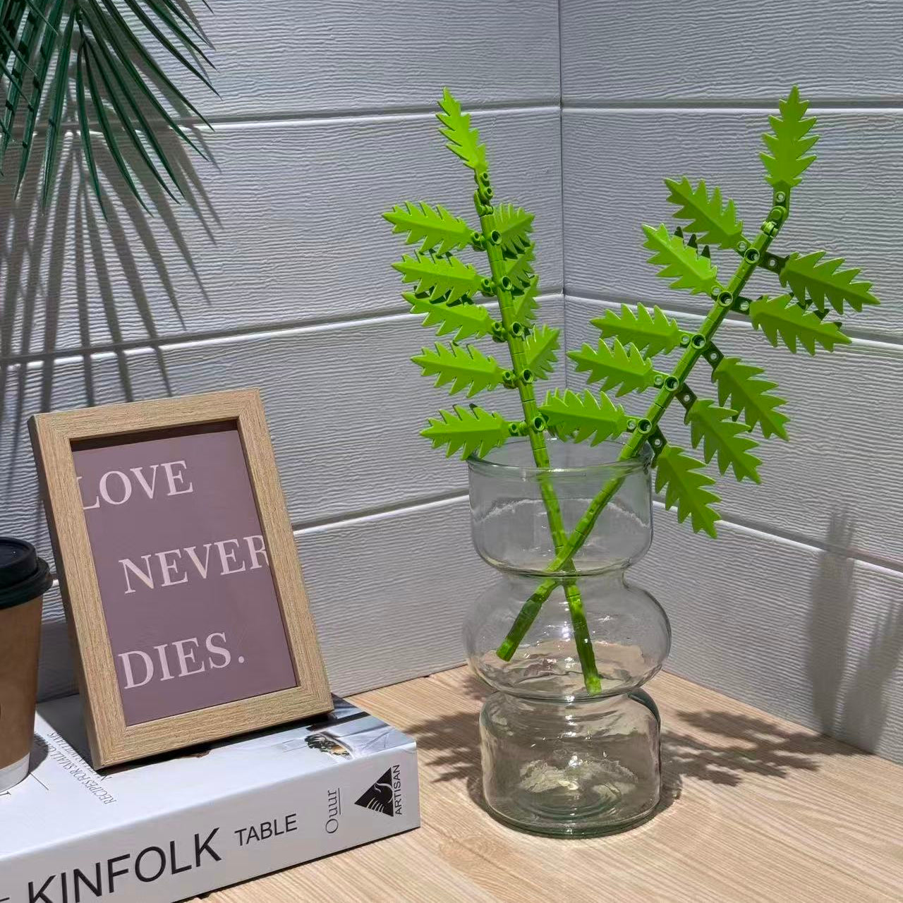 BlockGarden Fern Leaf Brick Stem | Textured Greenery for DIY Brick Bouquets