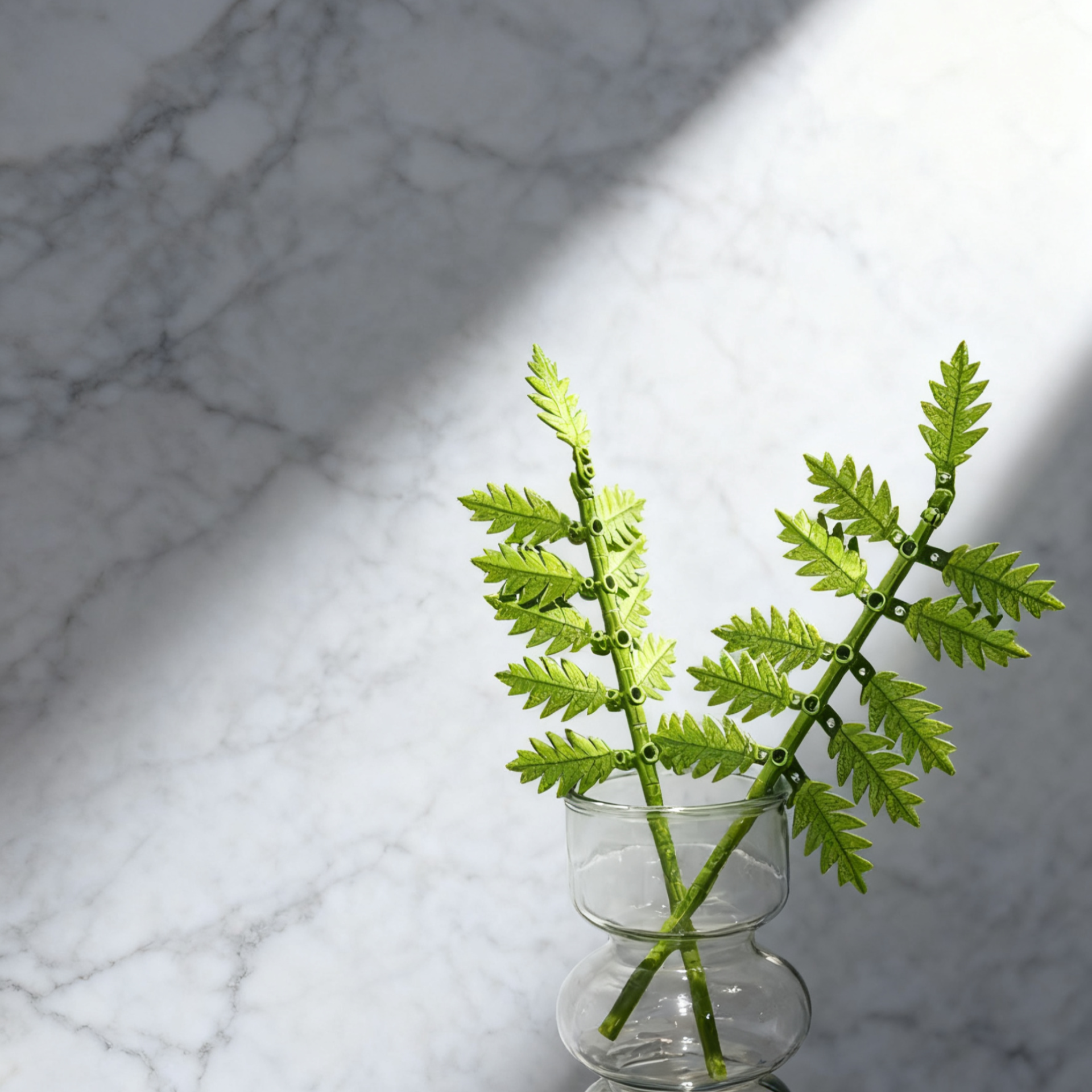 BlockGarden Fern Leaf Brick Stem | Textured Greenery for DIY Brick Bouquets