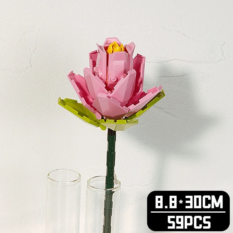 BlockGarden Magnolia Brick Flower | Elegant & Eternal Blossom for Sophisticated Decor