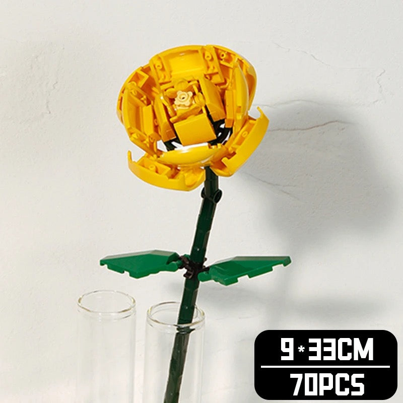 BlockGarden Yellow Rose Brick Flower | The Iconic Symbol of Eternal Love
