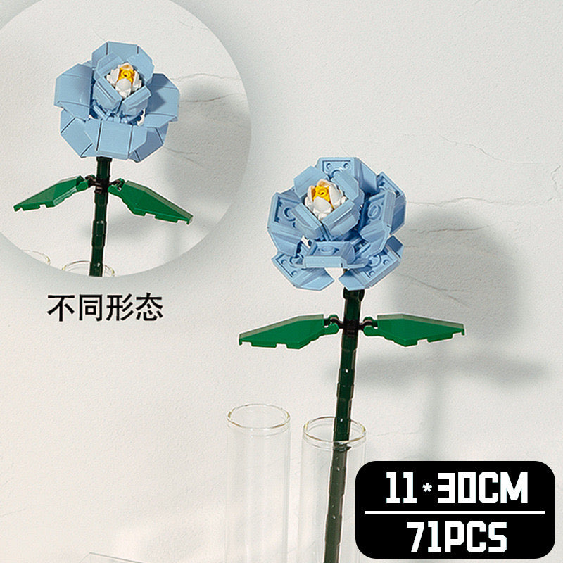 BlockGarden Blue Rose Brick Flower | The Symbol of Mystery & Uniqueness