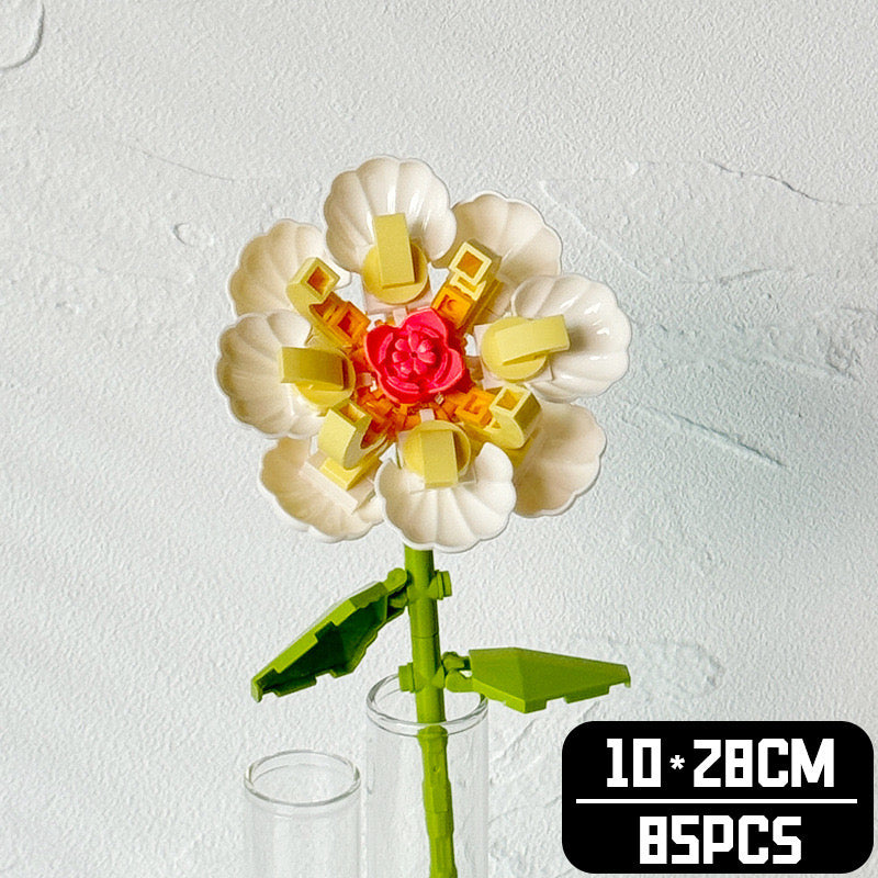 BlockGarden White Peony Brick Flower | Elegance in Full Bloom