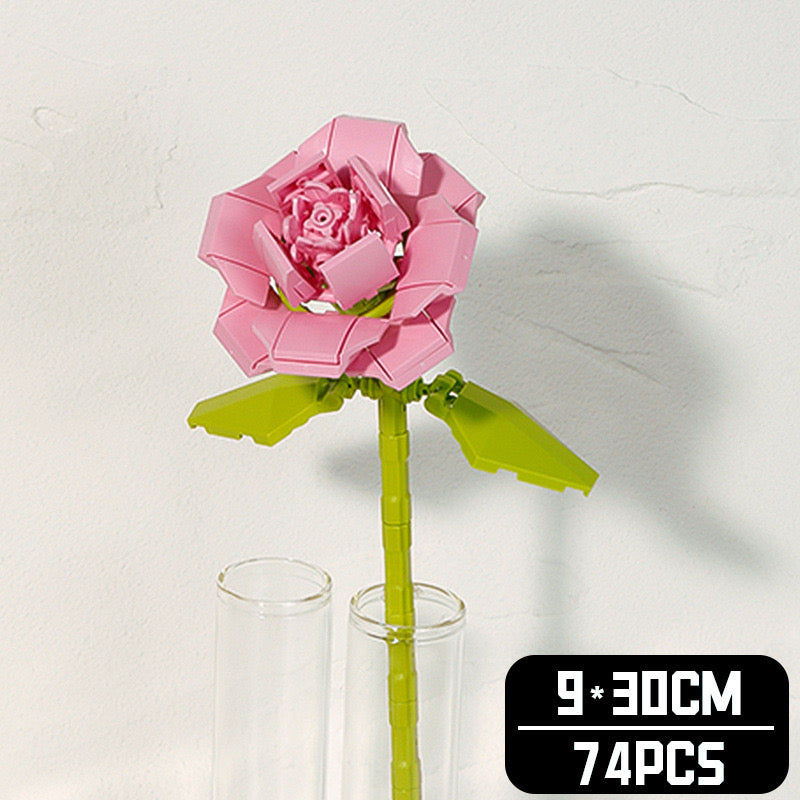 BlockGarden China Rose Brick Flower | Eternal Blooms of Grace & Resilience