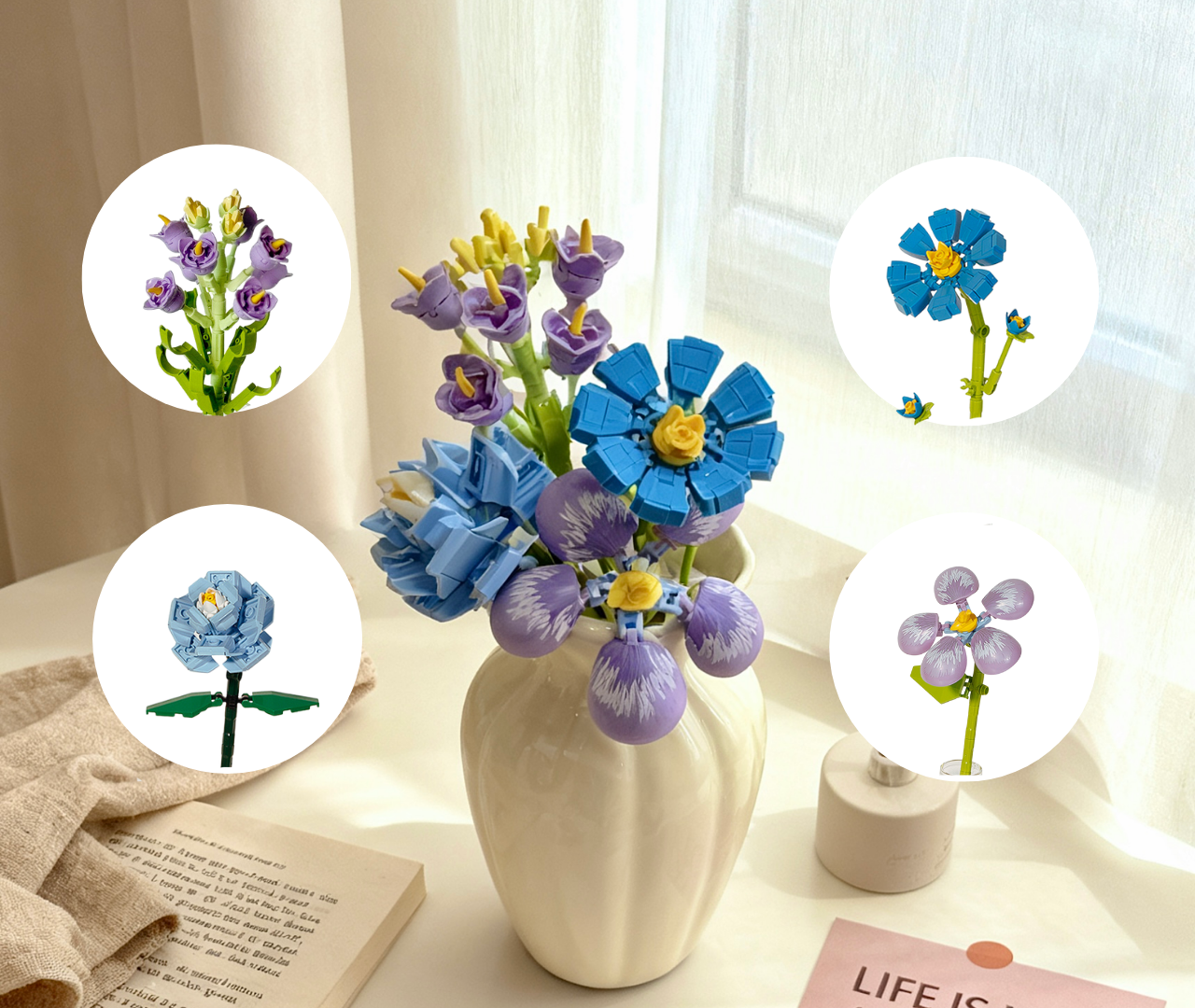 BlockGarden Mystical Harmony Bouquet | 4-Piece Collector's Set