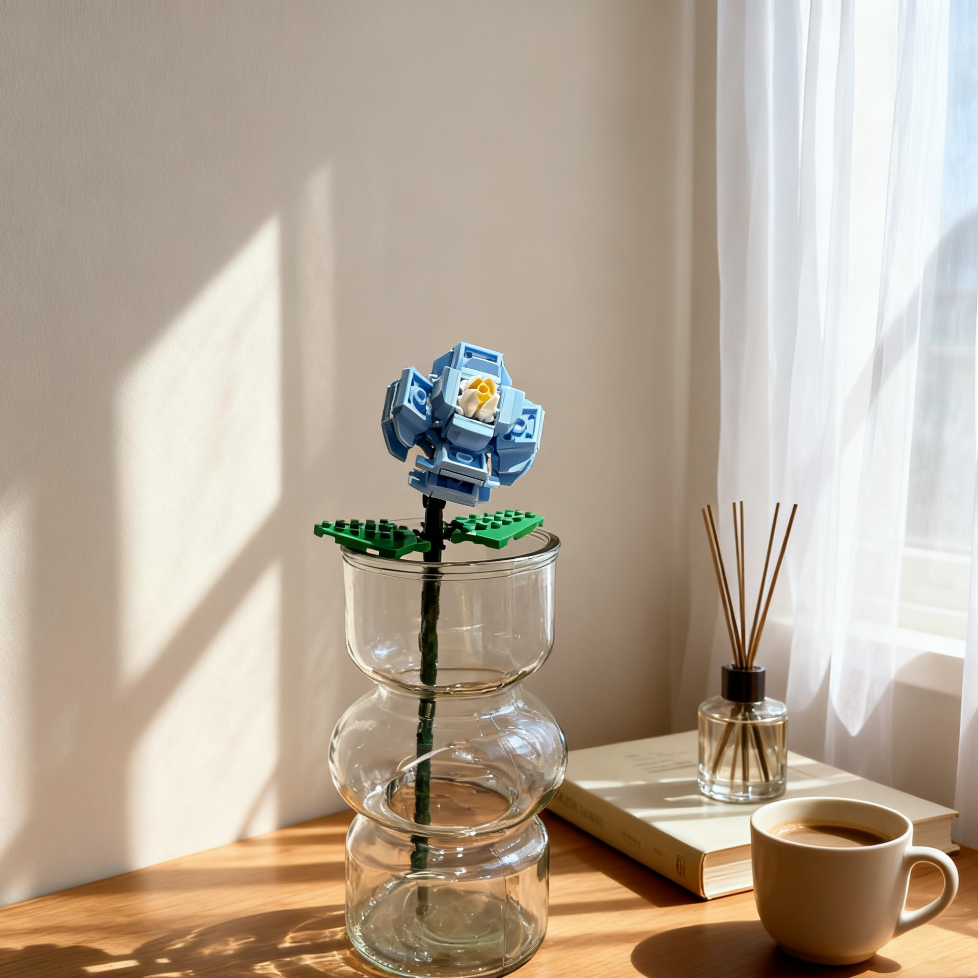 BlockGarden Blue Rose Brick Flower | The Symbol of Mystery & Uniqueness